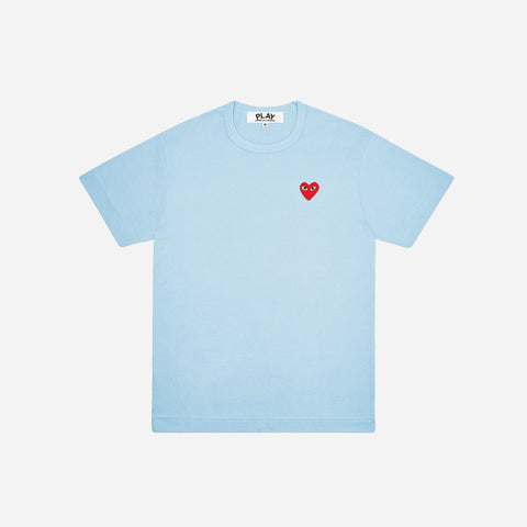 CDG PLAY S/S TEE (BLUE/RED)