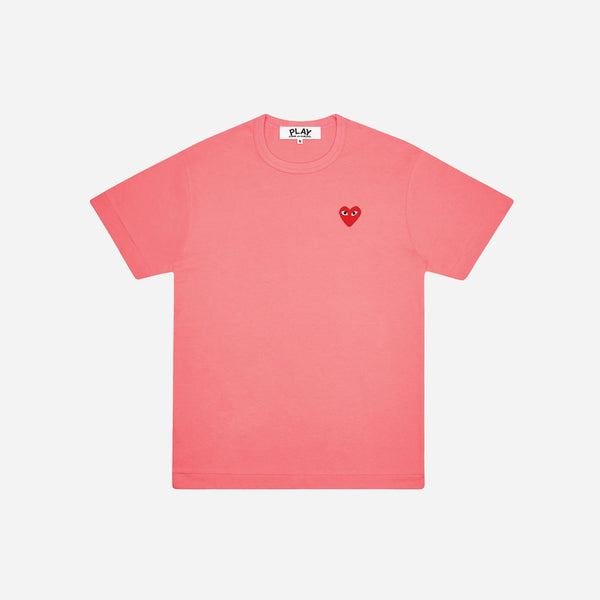 CDG PLAY S/S TEE (PINK/RED)