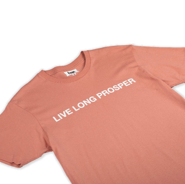 LIVE LONG 2 S/S TEE (DUSTY ROSE/WHITE)
