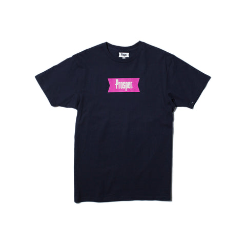RIBBON RASPBERRY S/S TEE (NAVY)
