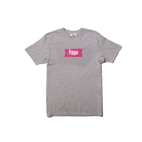 RIBBON RASPBERRY S/S TEE (HEATHER GREY)
