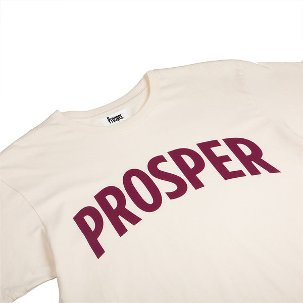 NECESSARY 2 S/S TEE (CREAM/PLUM CASPIA)
