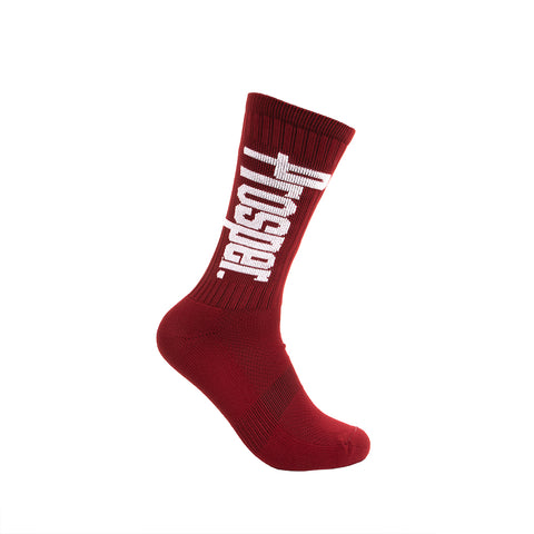 PROSPER CREW 3 SOCKS (CARDINAL RED/WHITE)