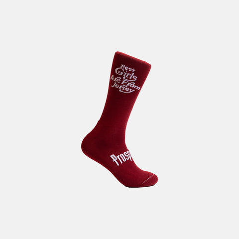 BEST GIRLS SOCKS (CARDINAL RED/WHITE)