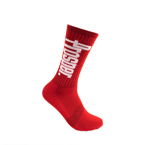 PROSPER CREW 3 SOCKS (SCARLET RED/WHITE)